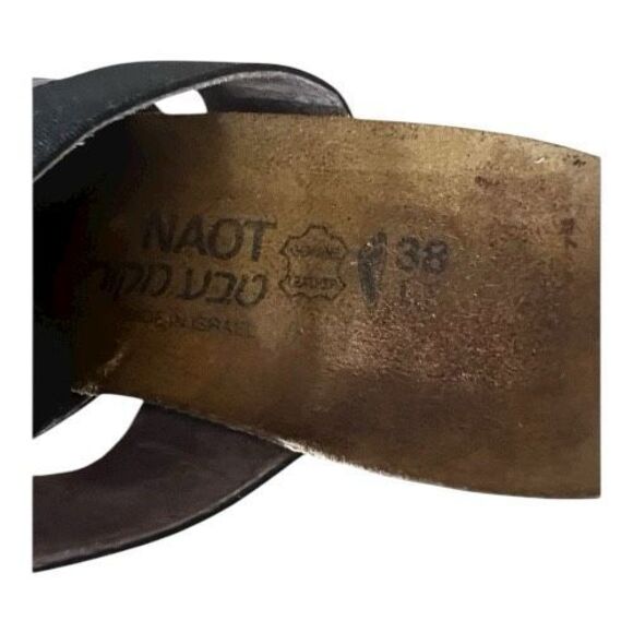 Naot Women Brown Leather Mule Size 7.5 (38 EU Slingback Block Heel Wedge Slip On - Picture 10 of 13